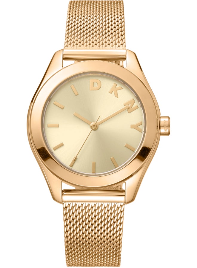 DKNY ديكني أستوريا لوجو DK1L032M0025 - ساعة كوارتز نسائية من الفولاذ المقاوم للصدأ 3 عقارب - Image 1